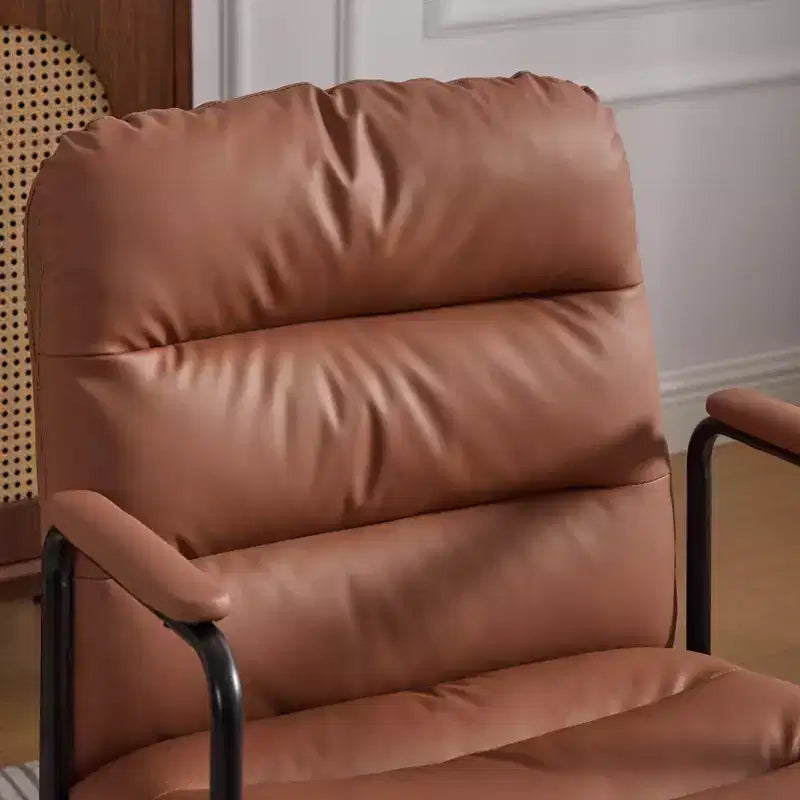 GDFStudio Nyrell Mid-Century Modern 360 Swivel Faux Leather Upholstered Office Chair with Wheels and Adjustable Height