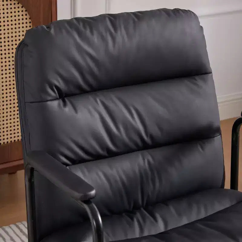 GDFStudio Nyrell Mid-Century Modern 360 Swivel Faux Leather Upholstered Office Chair with Wheels and Adjustable Height