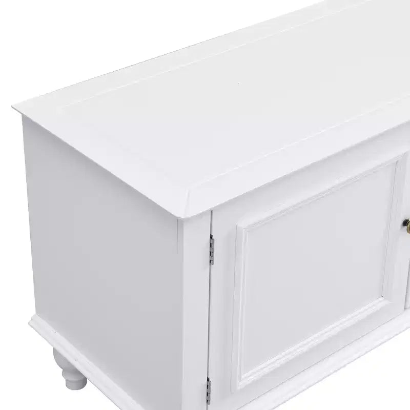 Modern TV Stand with Open Compartment for 80 TV, TV Storage Cabinet Table with Drawers, Media Console Table with Solid Legs for Living Room