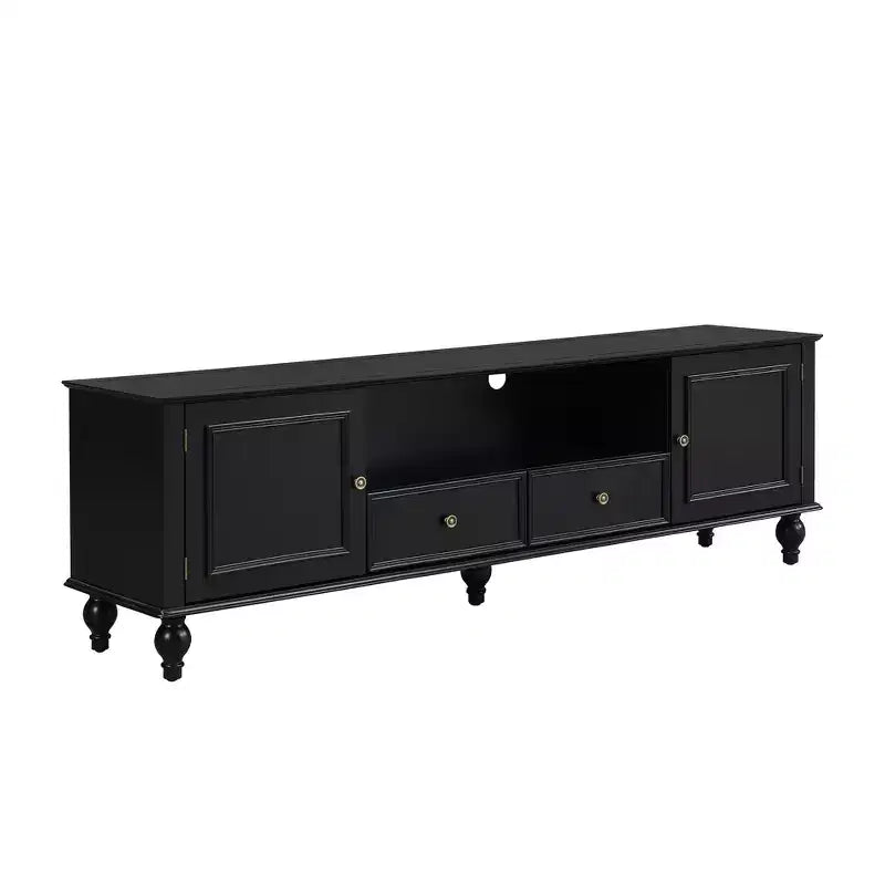 Modern TV Stand with Open Compartment for 80 TV, TV Storage Cabinet Table with Drawers, Media Console Table with Solid Legs for Living Room