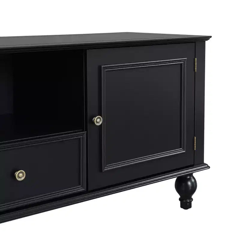 Modern TV Stand with Open Compartment for 80 TV, TV Storage Cabinet Table with Drawers, Media Console Table with Solid Legs for Living Room