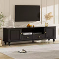 Modern TV Stand with Open Compartment for 80 TV, TV Storage Cabinet Table with Drawers, Media Console Table with Solid Legs for Living Room