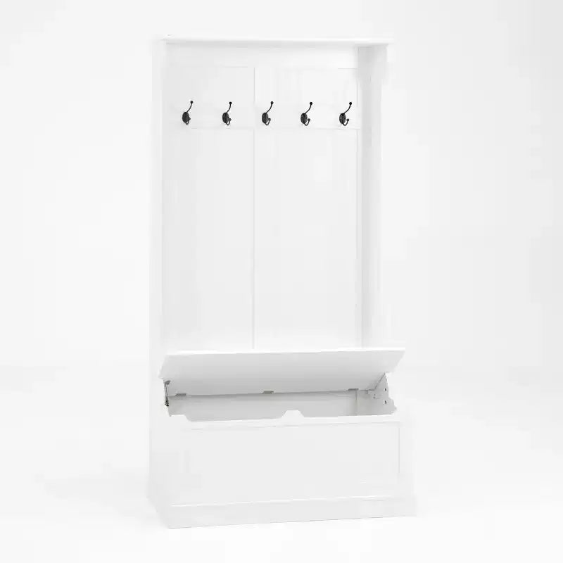 Entryway Hall Tree With Shoe Bench, Coat Rack with Flip Top Storage Bench & 5 Hooks, Coat Rack Storage Shelf for Small Spaces Living Room Hallway