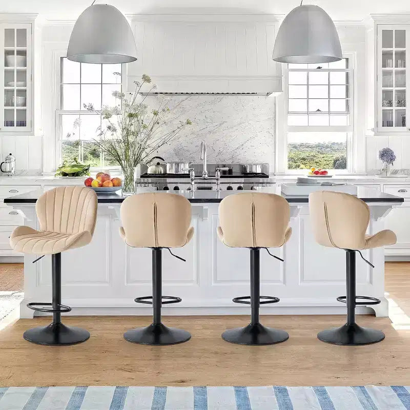 JIONJOY Set of 2 Swivel Counter Stools - Adjustable Height Barstools with Backrest, Faux Leather Kitchen Island Chairs for Home Bar