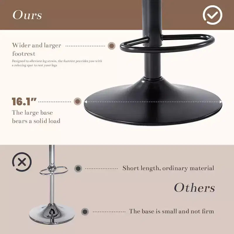 JIONJOY Set of 2 Swivel Counter Stools - Adjustable Height Barstools with Backrest, Faux Leather Kitchen Island Chairs for Home Bar