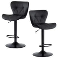 JIONJOY Set of 2 Swivel Counter Stools - Adjustable Height Barstools with Backrest, Faux Leather Kitchen Island Chairs for Home Bar