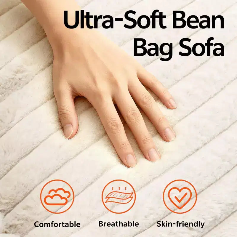 Okak Oversized Bean Bag Chairs for Adults,Bean Bag Sofa with Removable Cover,Comfy Sofa Chair with High-Density Foam,Bean Bag Couch for Bedoom