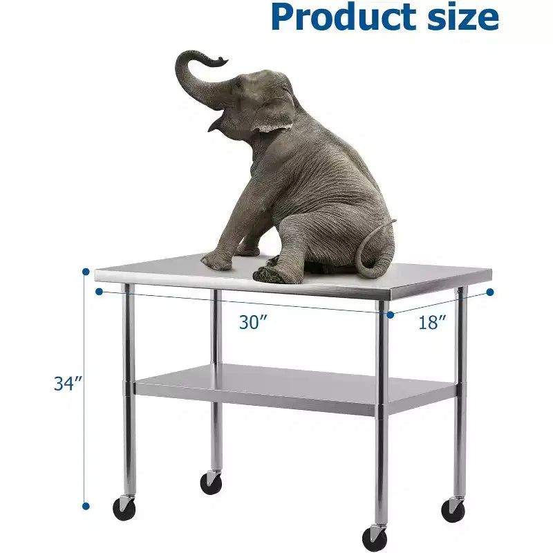 Double Layer Workbench - With Wheels/No Backrest Ideal for GarageWorkshop & Commercial Workshop