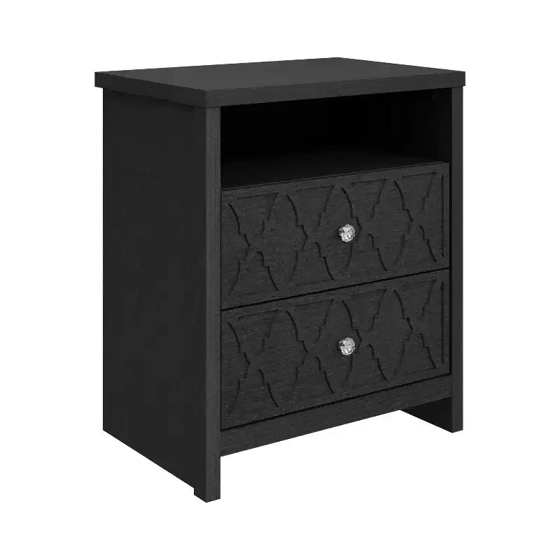 Galano Modern 2-Drawer Nightstands with Storage Shelf Set of 2 22.8 W  15.7 D  26.8 H