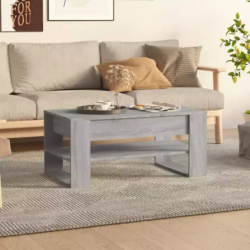 vidaXL Coffee Table White Engineered Wood Medium Coffee Table