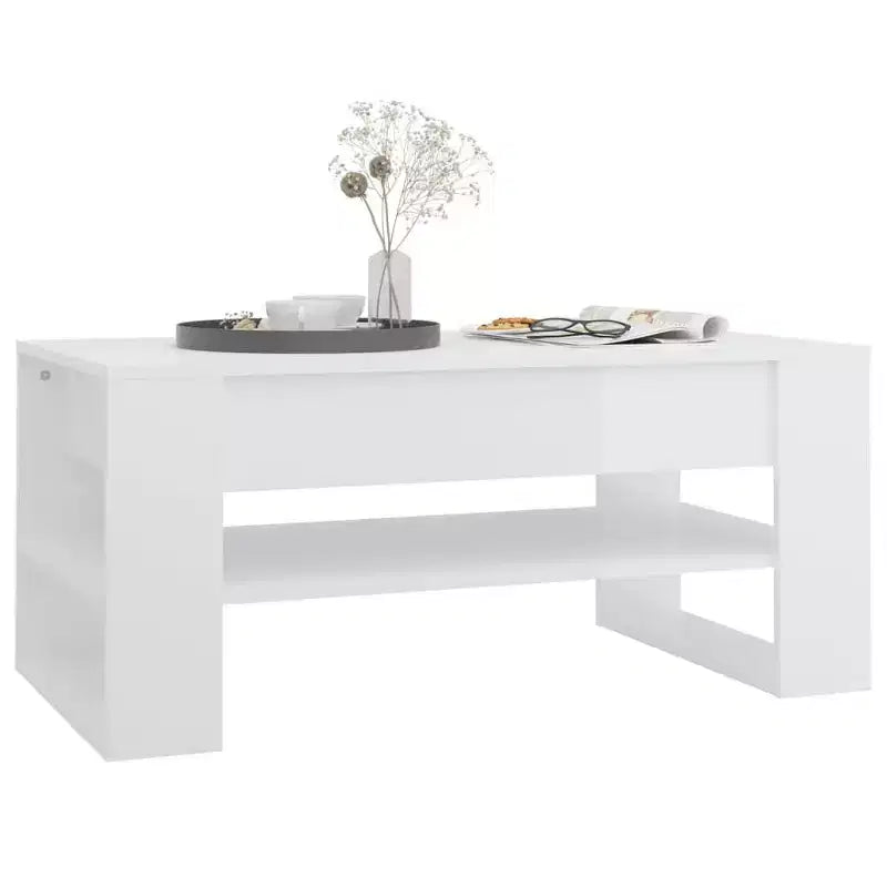 vidaXL Coffee Table White Engineered Wood Medium Coffee Table