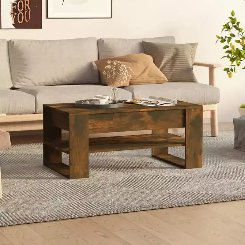 vidaXL Coffee Table White Engineered Wood Medium Coffee Table