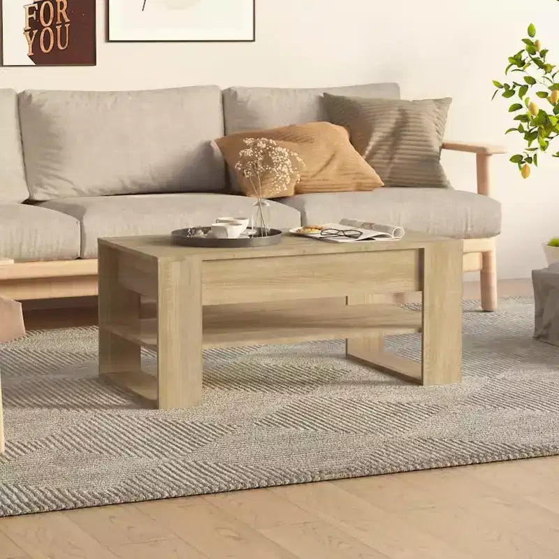 vidaXL Coffee Table White Engineered Wood Medium Coffee Table