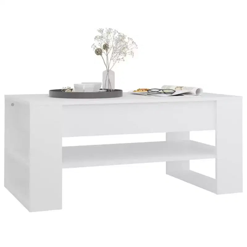 vidaXL Coffee Table White Engineered Wood Medium Coffee Table