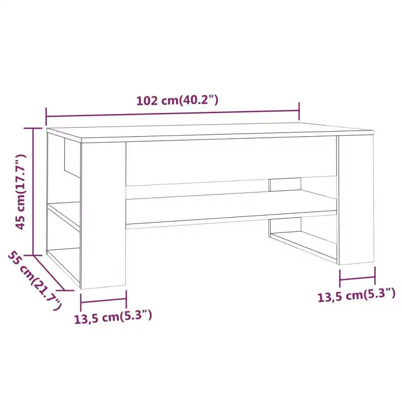 vidaXL Coffee Table White Engineered Wood Medium Coffee Table