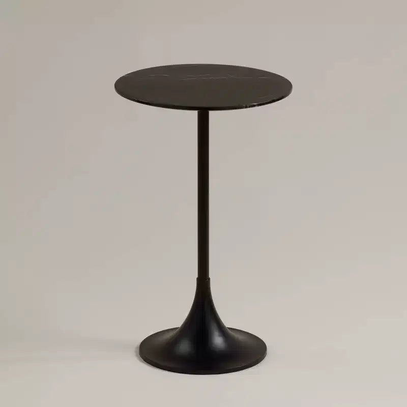 Studio 55D Studio 55 Mesita 24 End Table Black Marble Top with Black Finish Base