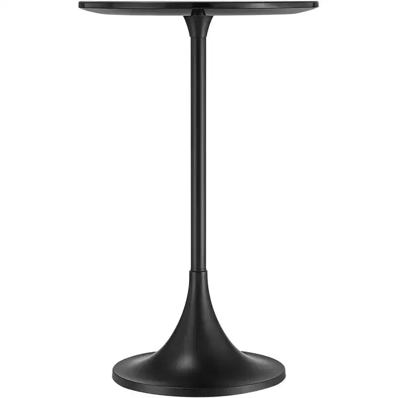 Studio 55D Studio 55 Mesita 24 End Table Black Marble Top with Black Finish Base