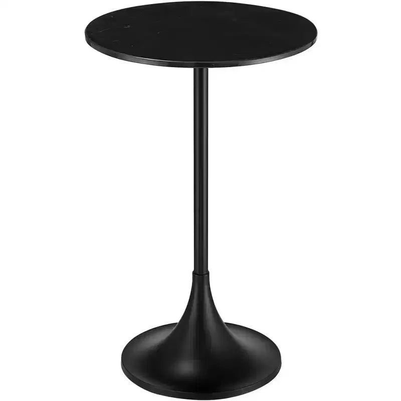 Studio 55D Studio 55 Mesita 24 End Table Black Marble Top with Black Finish Base