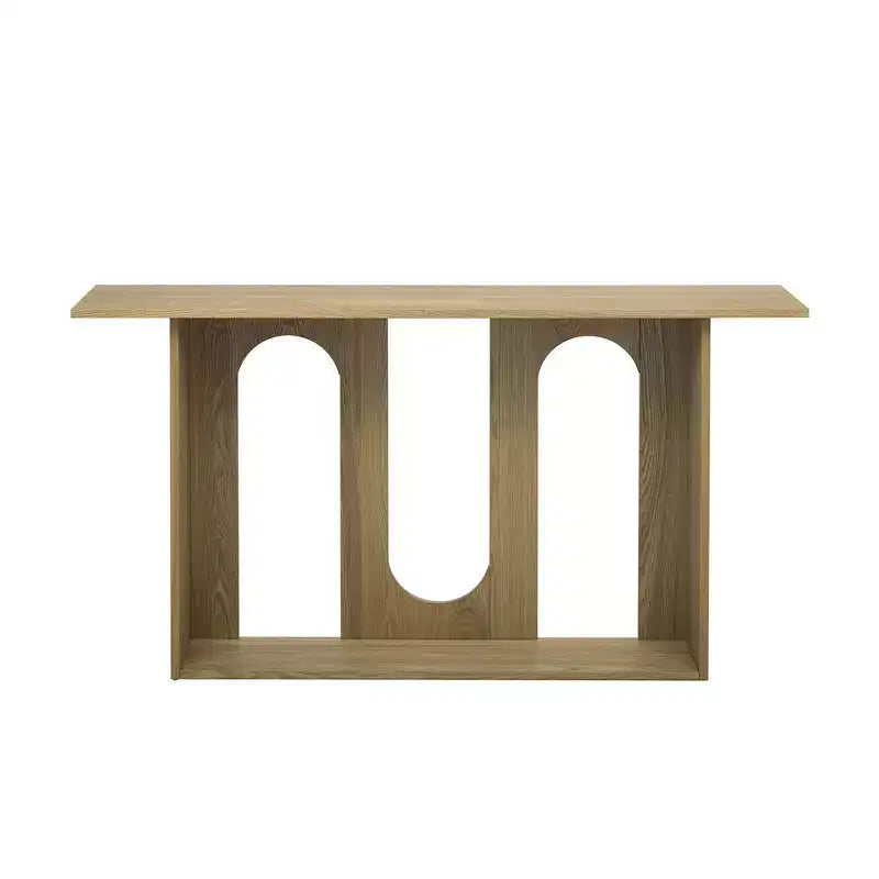 Homy Casa Modern Curved Console Table with Open Shelf for Entryway or Living Room