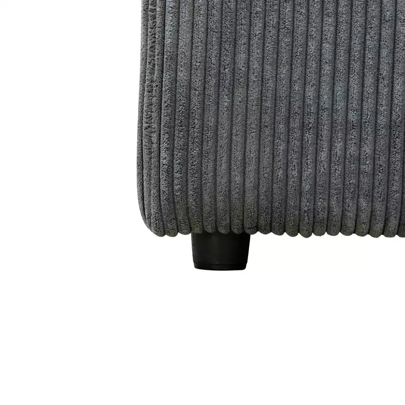 Gray Corduroy Living Room Double Armrests 2-Piece Loveseat Sofa