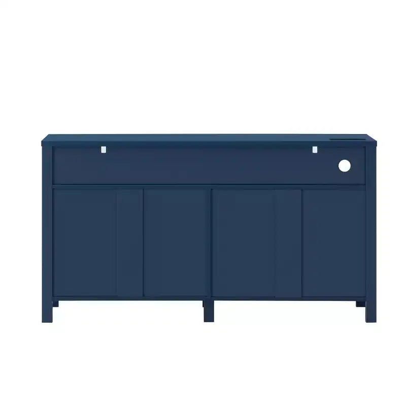 Merax 4-Door Modern Farmhouse Sideboard Buffet with USB Charging Ports & Adjustable Shelves