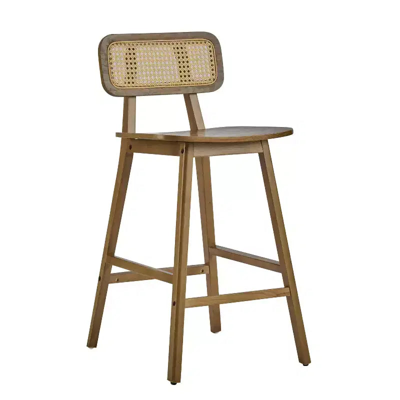 ModernLuxe Rubberwood Barstool, Counter Height Dining Chairs with Footrest Set of 2