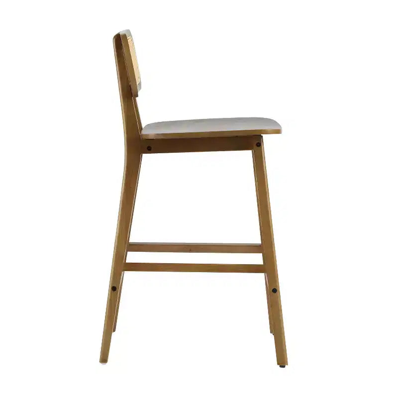 ModernLuxe Rubberwood Barstool, Counter Height Dining Chairs with Footrest Set of 2