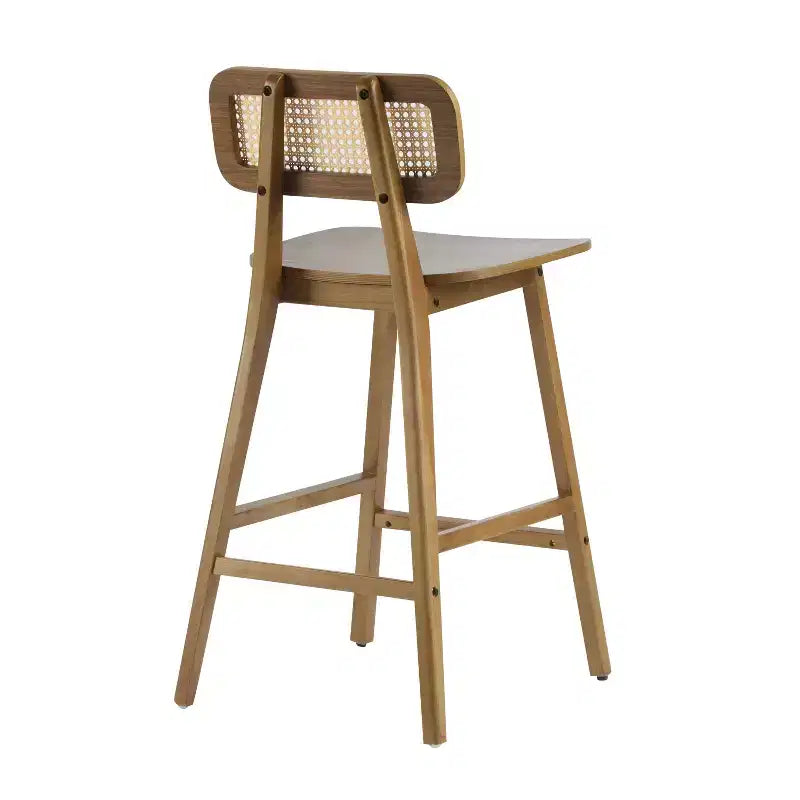 ModernLuxe Rubberwood Barstool, Counter Height Dining Chairs with Footrest Set of 2