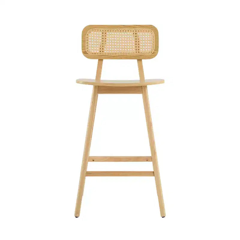 ModernLuxe Rubberwood Barstool, Counter Height Dining Chairs with Footrest Set of 2