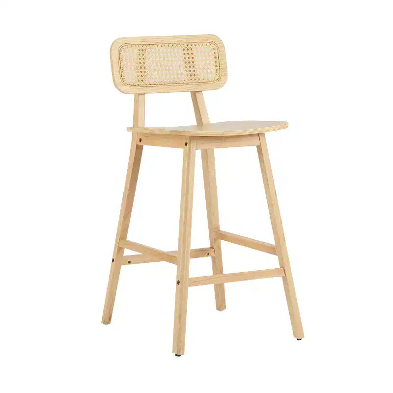 ModernLuxe Rubberwood Barstool, Counter Height Dining Chairs with Footrest Set of 2