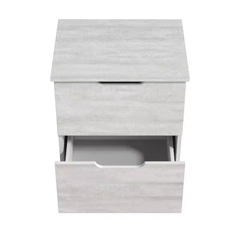 Galano 2-Drawer Nightstand Set of 2 with Cutout Handles 18.7 W  15.7 D  23.7 H