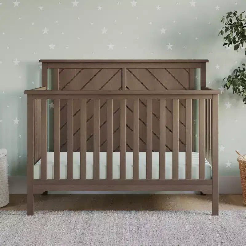 Child Craft Hampton Flat 4-in-1 Convertible Crib, Converts to Day Bed, Toddler & Full Size Bed, 3 Mattress Positions, Baby Safe Finish