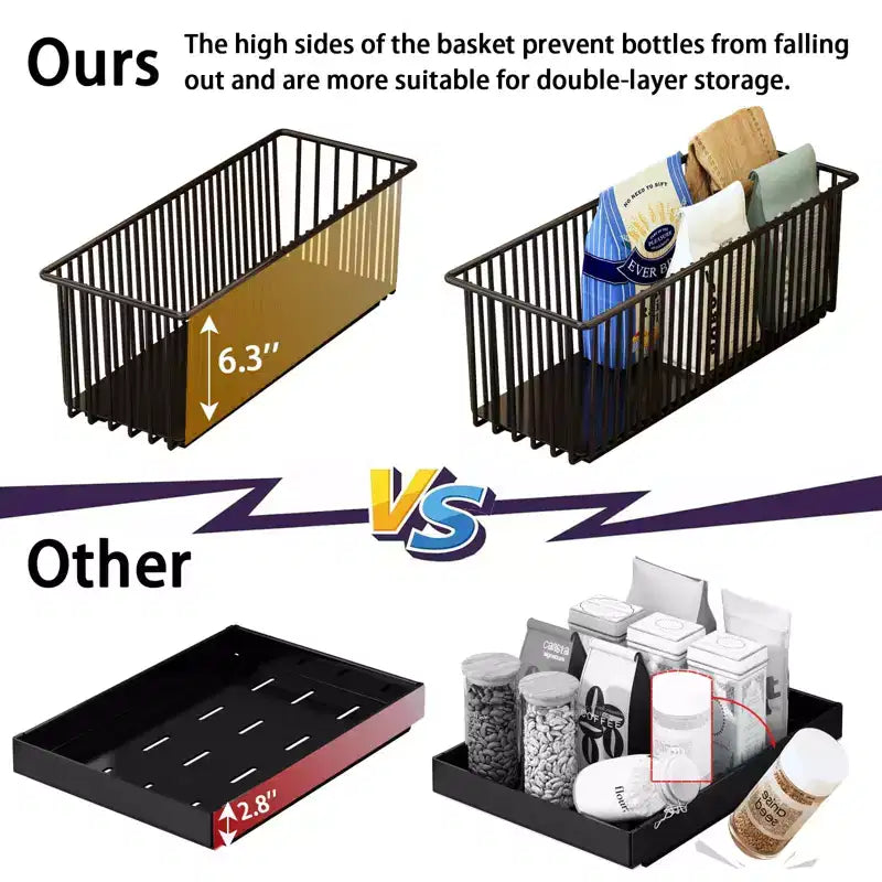 Pull Out Cabinet Organizer, Slide Out Drawers for Kitchen Cabinets, Slide Out Cabinet Organizer, Pantry Pull Out Shelves(Pack of 2)