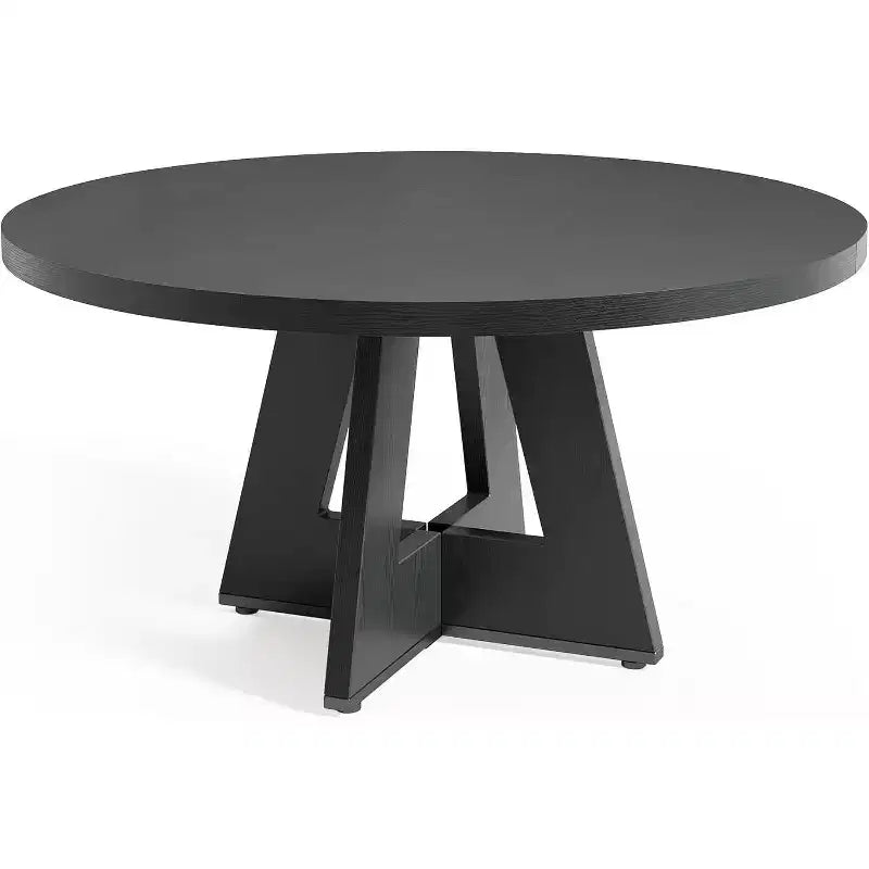 Round Dining Table, Suitable for 4-6 People, 47-inch Tabletop with a Wooden Base, Ideal for the Dining Room, Kitchen, and Living Room