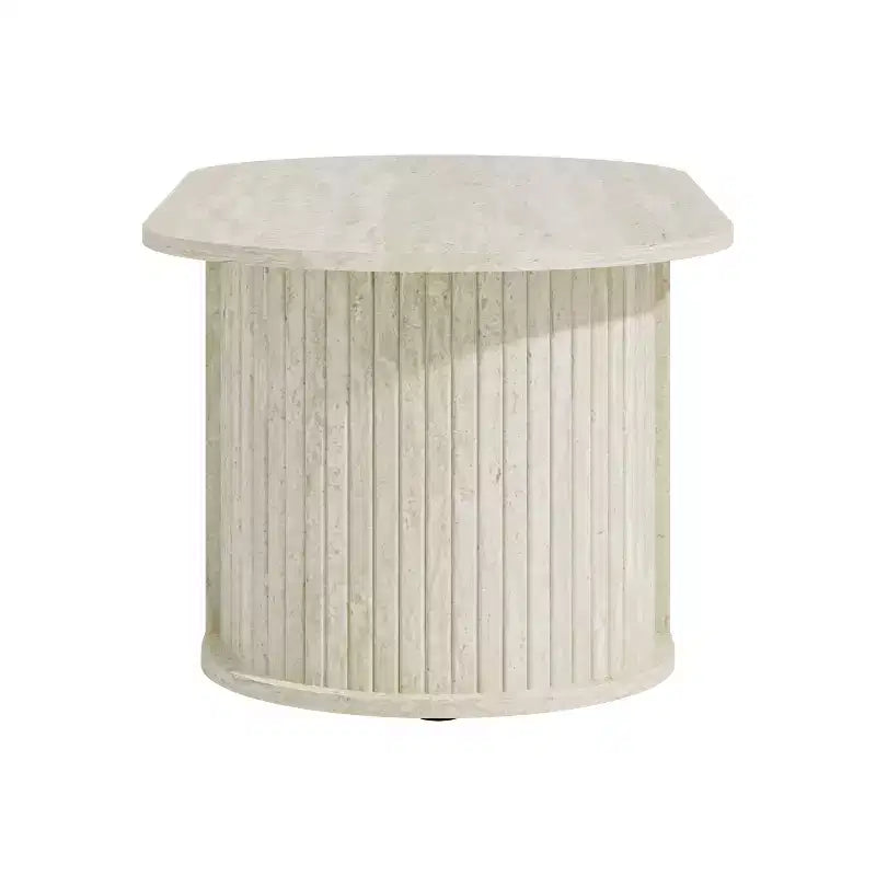 Galano Fluted Oblong Coffee Table with Semi-Round Base 39.2 W  19.5 D  14.9 H