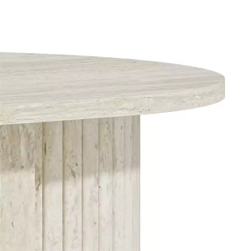 Galano Fluted Oblong Coffee Table with Semi-Round Base 39.2 W  19.5 D  14.9 H