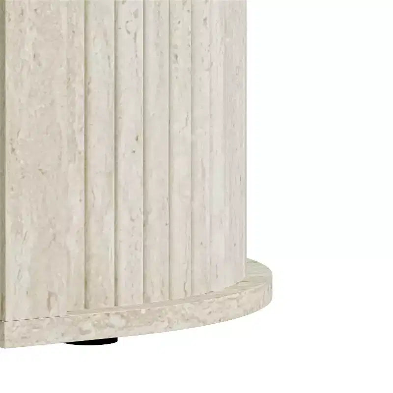 Galano Fluted Oblong Coffee Table with Semi-Round Base 39.2 W  19.5 D  14.9 H