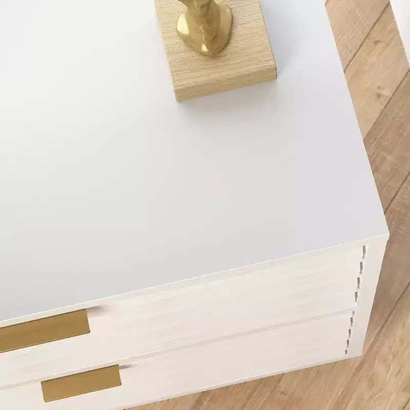 GDFStudio Rowan Modern Wood Side Table with Two Drawers