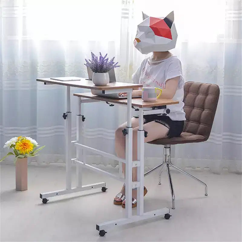 Portable Standing Desk Adjustable Height 26.4-61,Mobile Computer Desk with Wheels,Tiltable Top&CPU Stand,Rolling Laptop Table Cart for Home Office