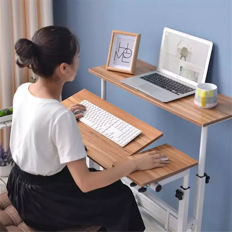 Portable Standing Desk Adjustable Height 26.4-61,Mobile Computer Desk with Wheels,Tiltable Top&CPU Stand,Rolling Laptop Table Cart for Home Office