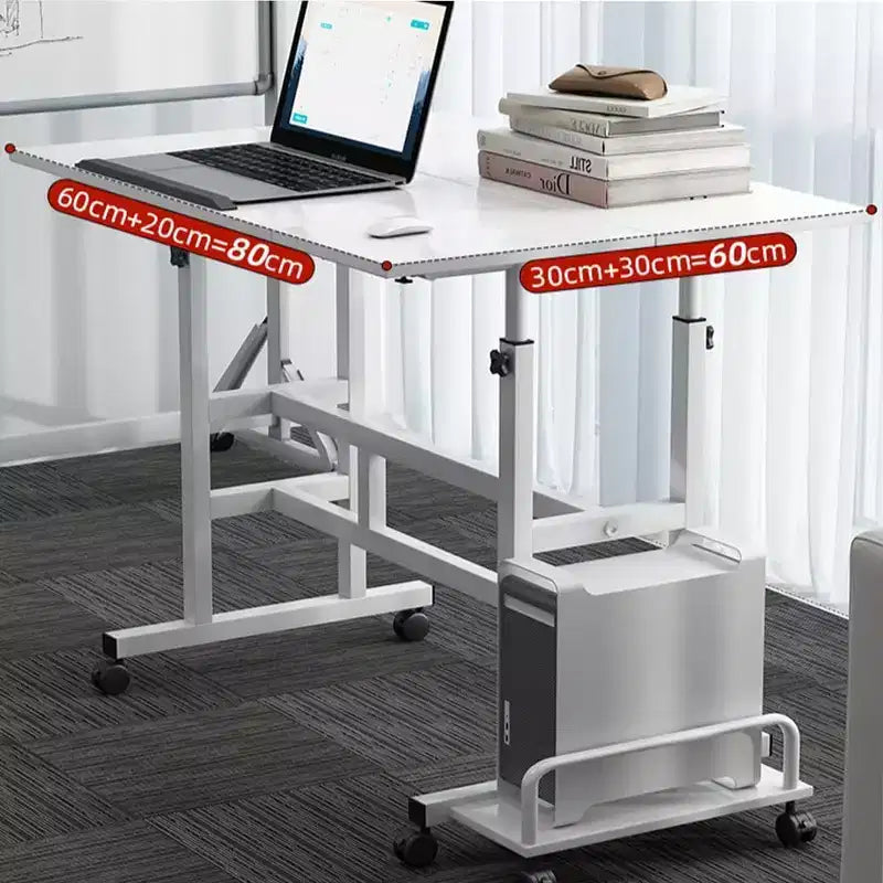 Portable Standing Desk Adjustable Height 26.4-61,Mobile Computer Desk with Wheels,Tiltable Top&CPU Stand,Rolling Laptop Table Cart for Home Office