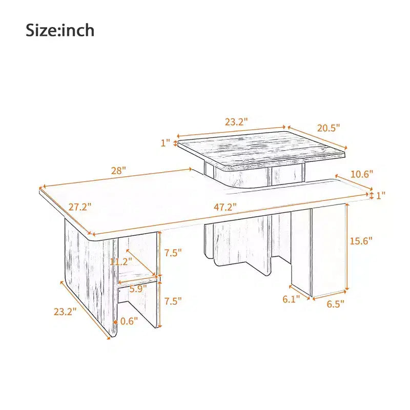 TUYOHW Nesting Coffee Table for Living Room,Farmhouse Accent Table,Wooden Cocktail Table with Storage,100lbs(Middle)/40lbs(Edge) Capacity