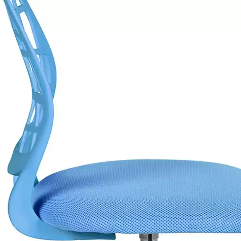 HomeRoots Blue and White Adjustable Height Swivel Rolling Office Chair