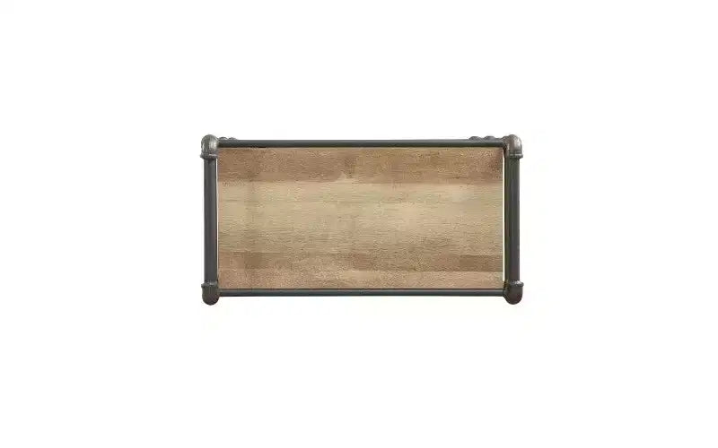 TUYOHW Rectangular Bookshelves,Open Storage Bookshelf with Round Metal Steel Tube,Bookcases for Living Room,Office,Grey+Oak