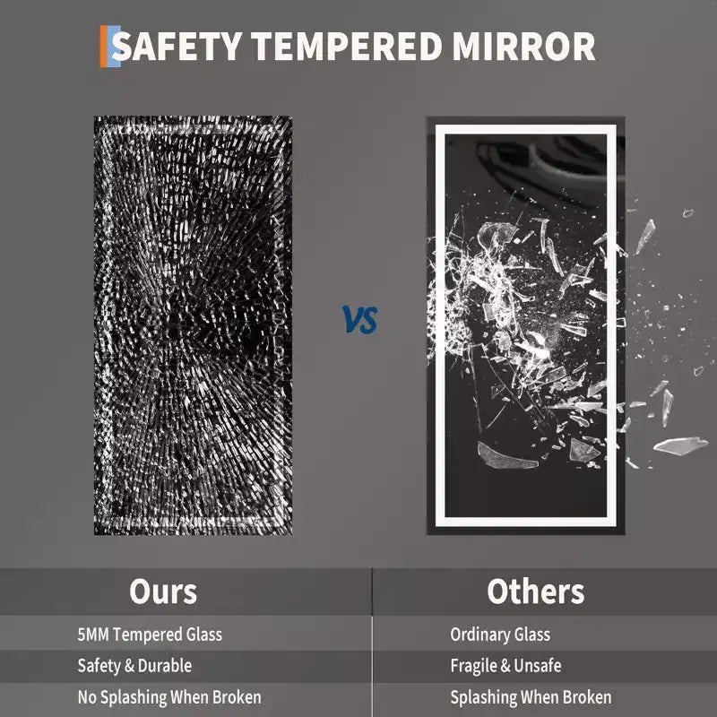 Bathroom Mirror with Lights, Dimmable, Anti-Fog, Backlit + Front Lit, Lighted Bathroom Vanity Mirror for Wall, Memory Function, Shatter-Proof