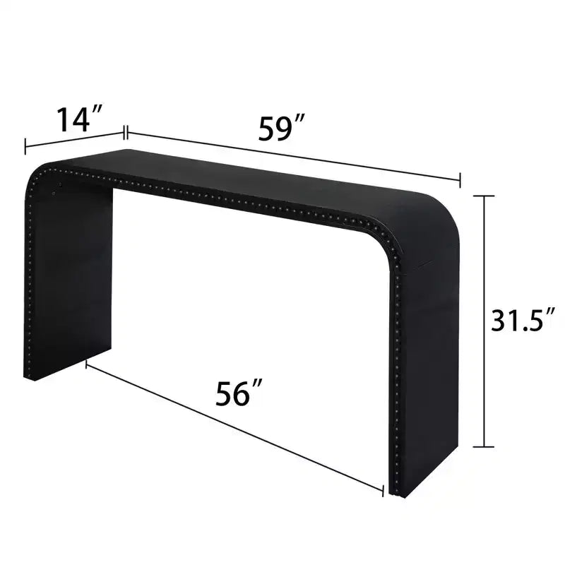 GDFStudio Ilra Modern Wooden Curved Console Table