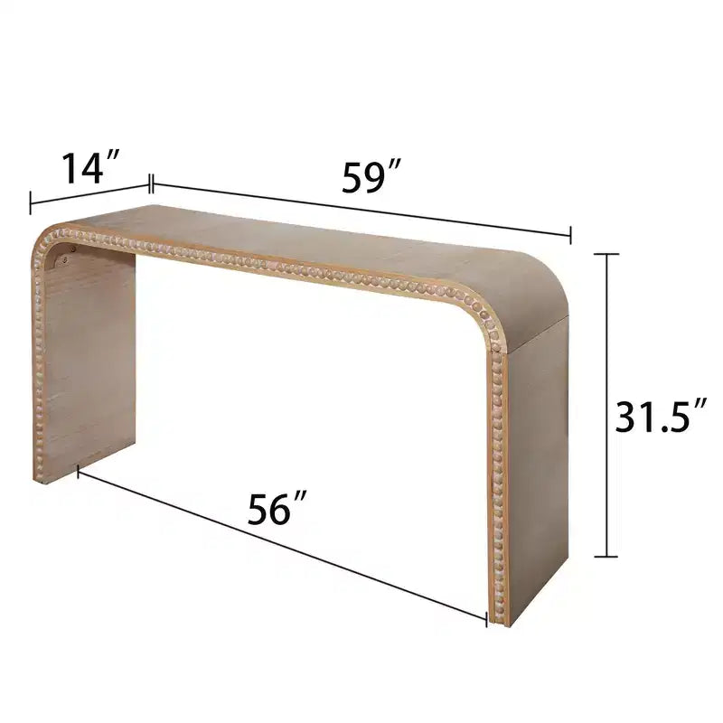 GDFStudio Ilra Modern Wooden Curved Console Table