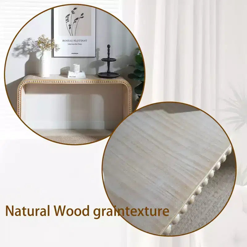 GDFStudio Ilra Modern Wooden Curved Console Table