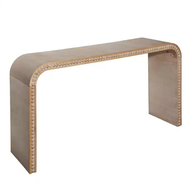 GDFStudio Ilra Modern Wooden Curved Console Table