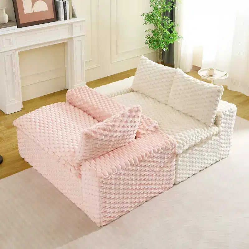 Modern Color-Blocked Modular Sectional Sofa, Deep Seat Turtle Velvet Cloud Sofa for Living Room, Bedroom, or Apartment-Panipeachy